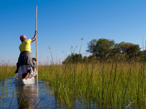 Godersi la tranquillità del Delta dell’Okavango a bordo di un mokoro